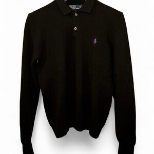 Polo by Ralph Lauren Men's Black Long Sleeve Italian wool